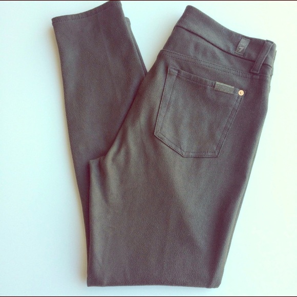 Suede Moto skinny pants - olive green - Picture 1 of 5